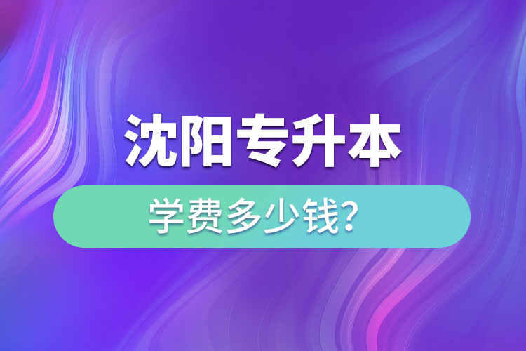 沈陽專升本學費大概多少錢一年？