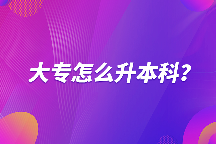 大專怎么升本科？