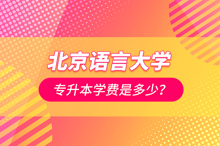 北京語言大學專升本學費是多少？