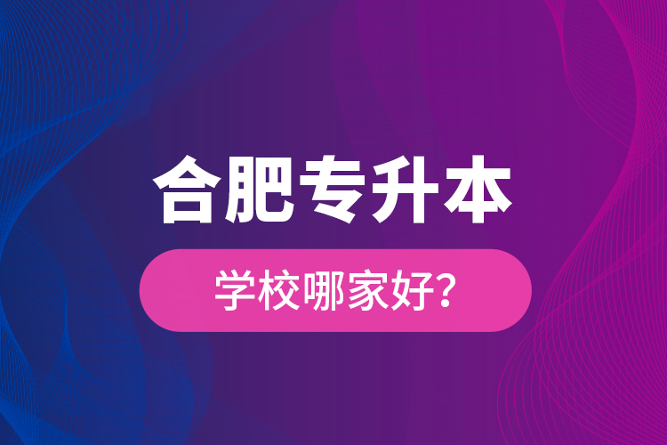 合肥專升本學(xué)校哪家好？
