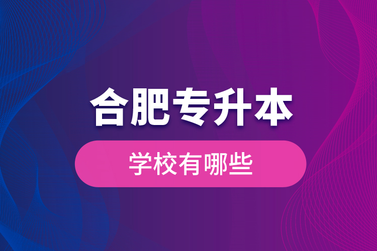 合肥專(zhuān)升本學(xué)校有哪些?