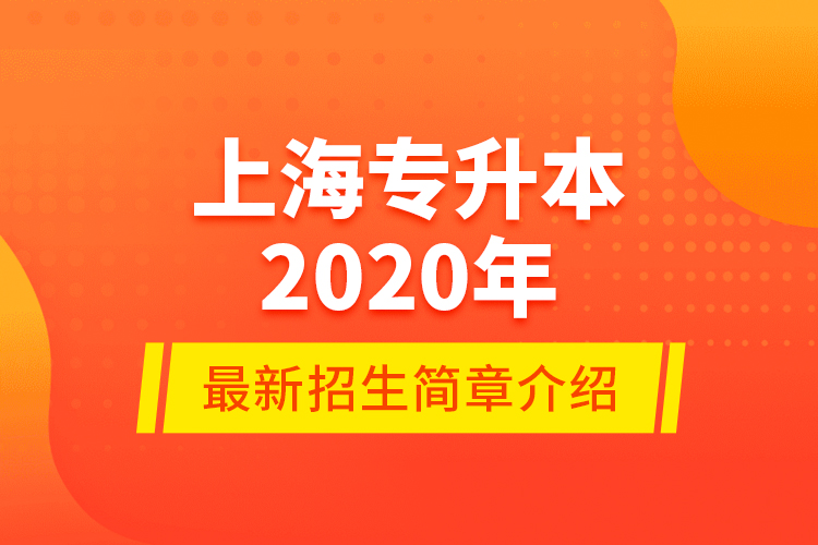 上海專升本2020年最新招生簡(jiǎn)章介紹