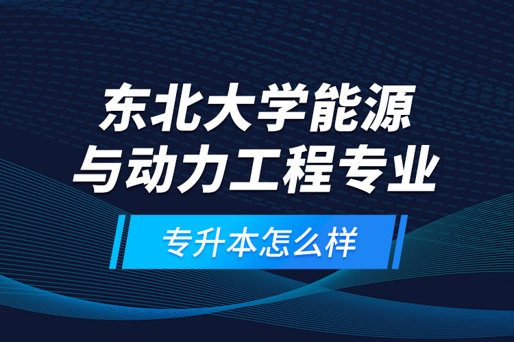東北大學能源與動力工程專業(yè)專升本怎么樣？